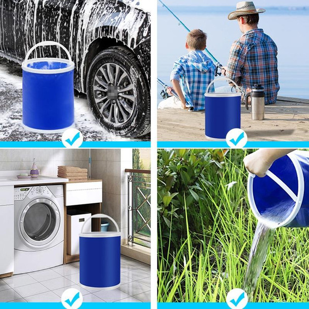 3 PCS 11L Car Folding Telescopic Bucket Portable Car Washing Special Bucket Outdoor Travel Fishing Bucket