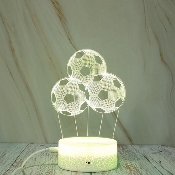 Three Footballs Shape Creative Crack Touch Dimming 3D Colorful Decorative Night Light