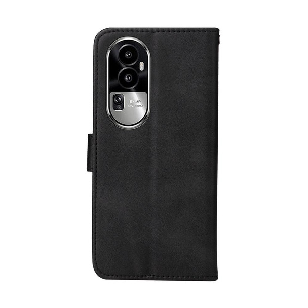 For OPPO Reno10 5G / Reno10 Pro 5G Global Classic Calf Texture Flip Leatherette Phone Case(Black)