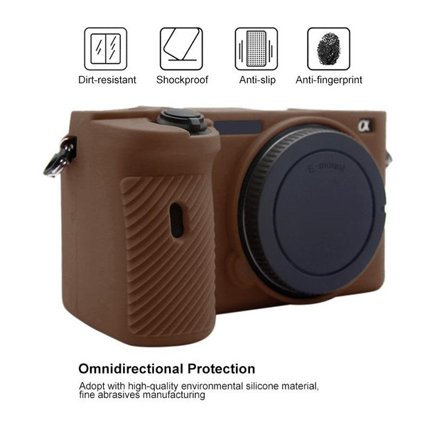 PULUZ Soft Silicone Protective Case for Sony A6600 / ILCE-6600 (Coffee)