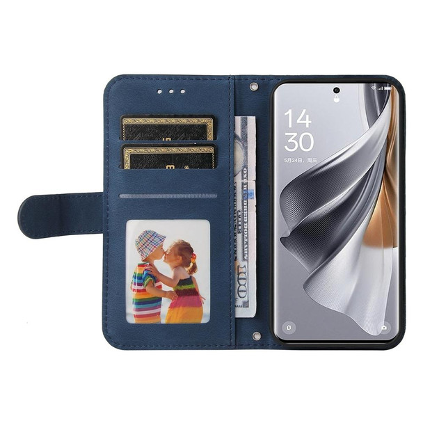 For OPPO Reno10 5G / Reno10 Pro 5G Global Skin Feel Life Tree Metal Button Leatherette Phone Case(Blue)