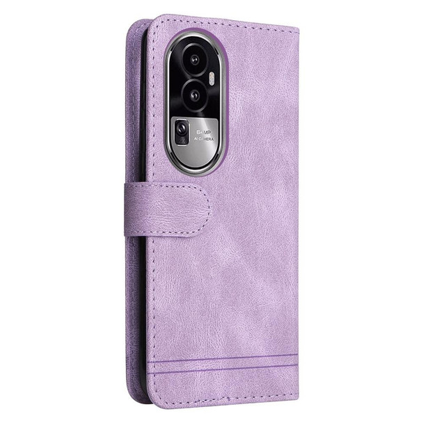 For OPPO Reno10 5G / Reno10 Pro 5G Global Skin Feel Life Tree Metal Button Leatherette Phone Case(Purple)