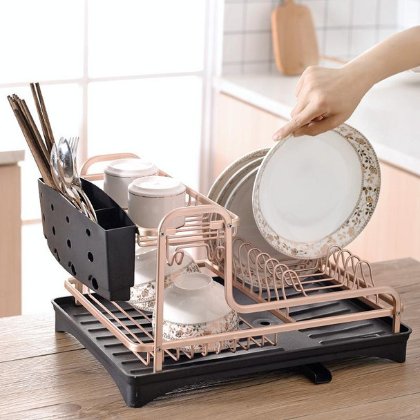 Double-layer Space Aluminum Dish Rack Kitchen Drain Rack