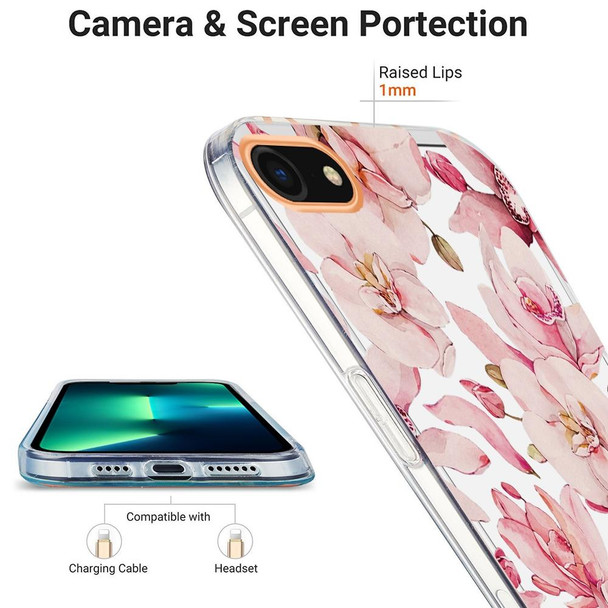 Ring IMD Flowers TPU Phone Case - iPhone SE 2022 / SE 2020 / 8 / 7(Pink Gardenia)