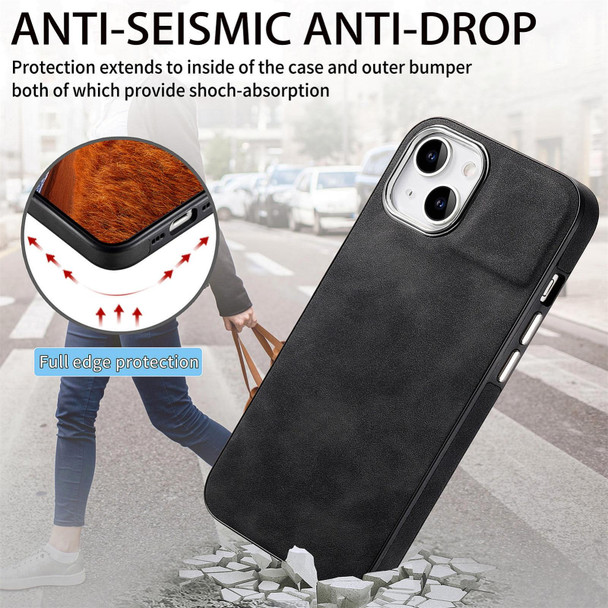 For iPhone 14 Skin-Feel Electroplating TPU Shockproof Phone Case(Black)