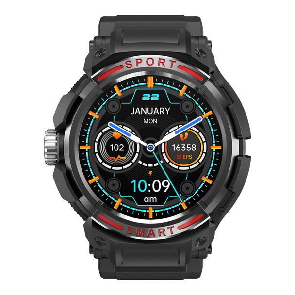 GT100 1.43" AMOLED Screen Smart Watch with TWS Headset Health Monitoring Sports Bracelet Support Bluetooth Calls, NFC - Black