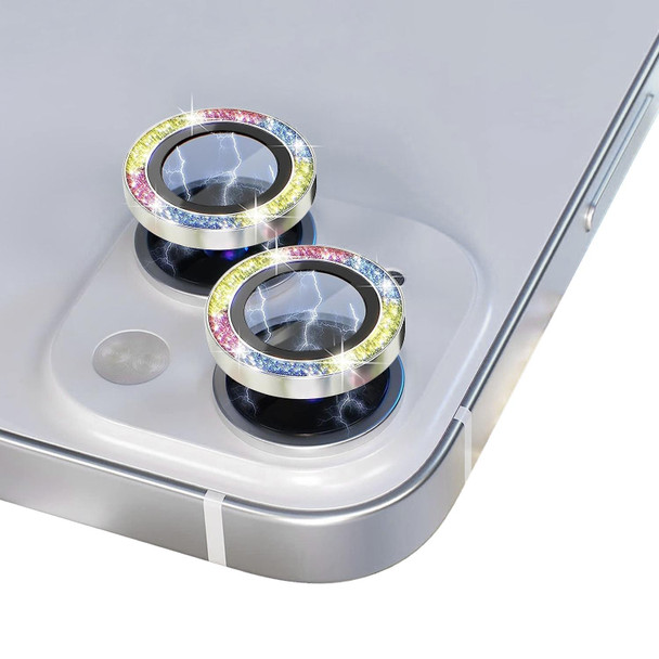 For iPhone 14 / 14 Plus NORTHJO Camera Lens Protector Tempered Glass Bling Glitter Metal Ring Film(Colorful)