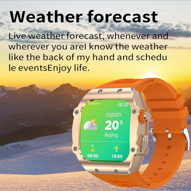 AK55 1.91 inch IP67 Waterproof Color Screen Smart Watch,Support Heart Rate / Blood Pressure / Blood Oxygen Monitoring(Gold)