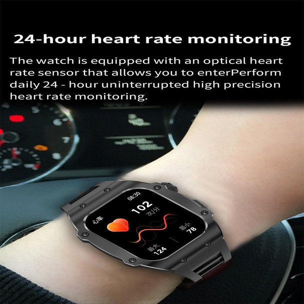 AK55 1.91 inch IP67 Waterproof Color Screen Smart Watch,Support Heart Rate / Blood Pressure / Blood Oxygen Monitoring(Silver)
