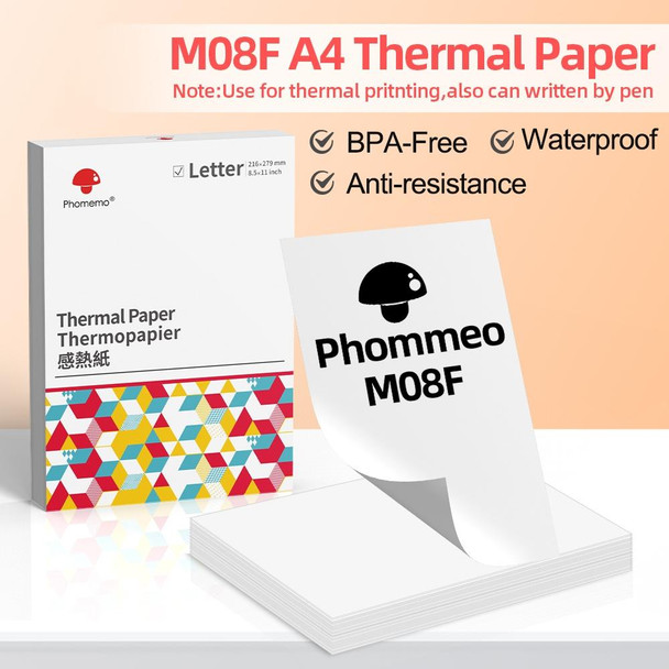 For Phomemo M08F 200sheets Thermal Printing Paper Compatible for MR.IN Brother Pocket Jet / MT800, Style: Folding Letter