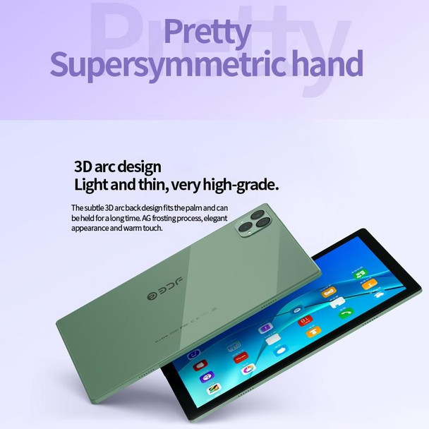 BDF P50 4G LTE Tablet PC 10.1 inch, 8GB+128GB, Android 11 MTK6755 Octa Core, Support Dual SIM, EU Plug(Green)