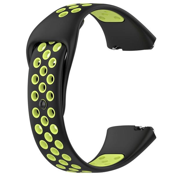 For Redmi Watch 3 Lite / Watch 3 Active Two Color Silicone Watch Band(Black Lime)