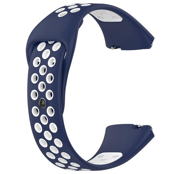 For Redmi Watch 3 Lite / Watch 3 Active Two Color Silicone Watch Band(Midnight Blue White)