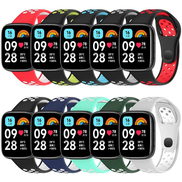 For Redmi Watch 3 Lite / Watch 3 Active Two Color Silicone Watch Band(Grey White)