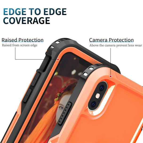 3 in 1 PC + TPU Phone Case with Ring Holder - iPhone XS Max(Orange)