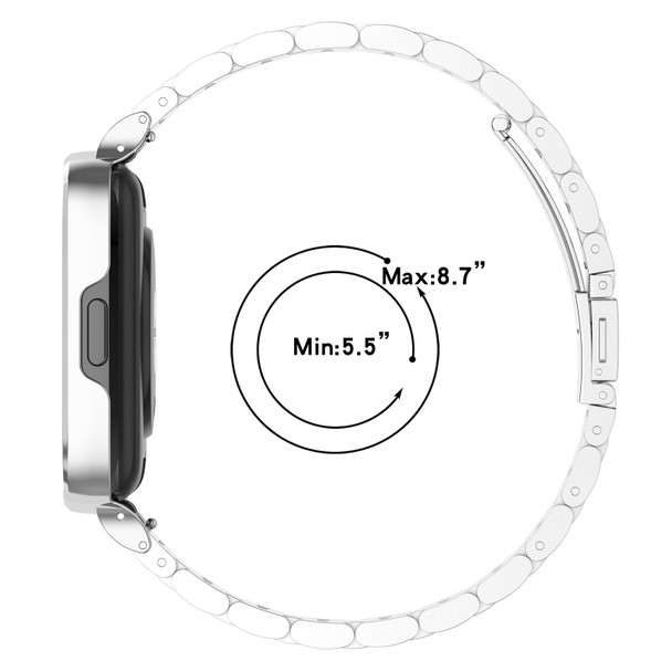 For Redmi Watch 3 Lite / Watch 3 Active 2 in 1 Three-bead Metal Watch Band with Watch Frame(Black)