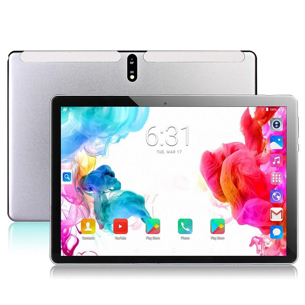 BDF M107 4G LTE Tablet PC 10.1 inch, 8GB+256GB, Android 13 MTK6762 Octa Core, Support Dual SIM, EU Plug(Silver)