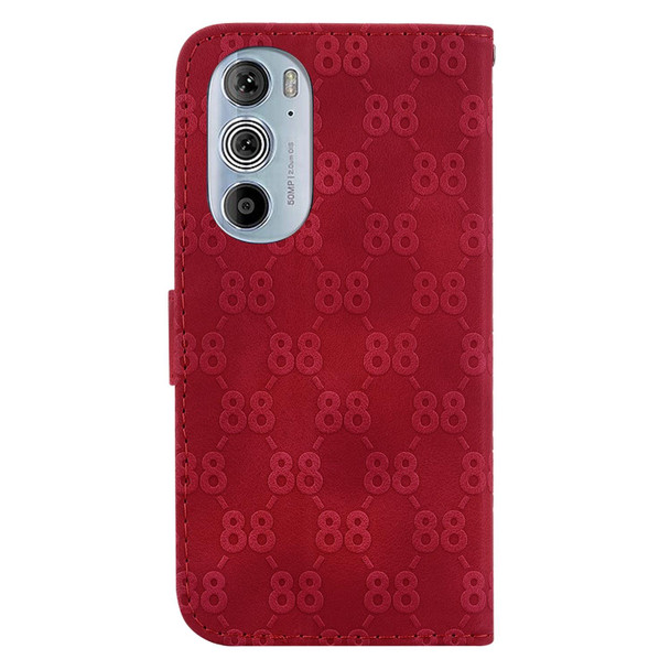 For Motorola Edge 30 Pro / Edge+ 2022 Double 8-shaped Embossed Leatherette Phone Case(Red)