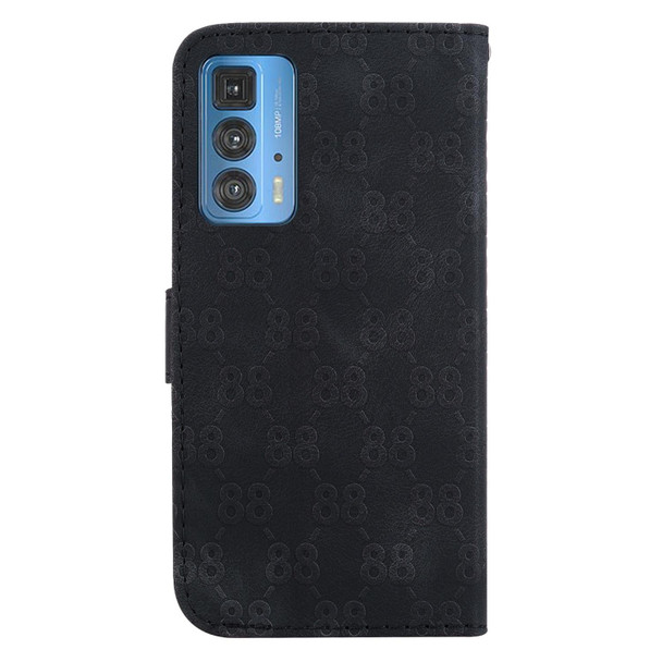 For Motorola Edge 20 Pro Double 8-shaped Embossed Leatherette Phone Case(Black)