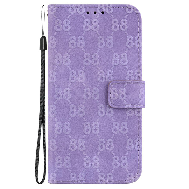 For Motorola Edge 40 Pro Double 8-shaped Embossed Leatherette Phone Case(Purple)