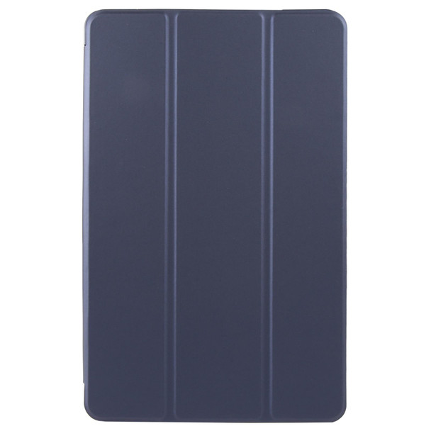 For Honor Pad X9 / X8 Pro Solid Color 3-folding Leatherette Tablet Case(Dark Blue)