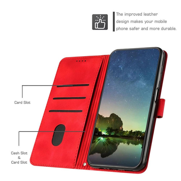 For Google Pixel 6a Dream Triangle Leatherette Phone Case with Lanyard(Red)