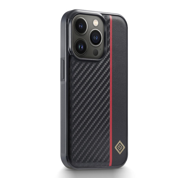 For iPhone 13 Pro LC.IMEEKE 3 in 1 Carbon Fiber Texture Shockproof Phone Case(Black)