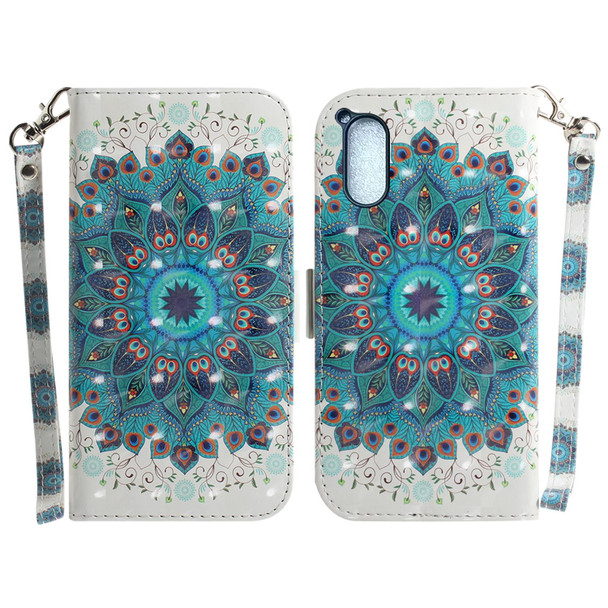 For Sony Xperia 5 V 3D Colored Horizontal Flip Leatherette Phone Case(Peacock Wreath)