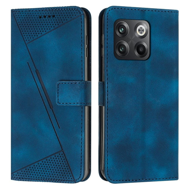 For OnePlus Ace Pro 5G / 10T 5G Dream Triangle Leatherette Phone Case with Lanyard(Blue)