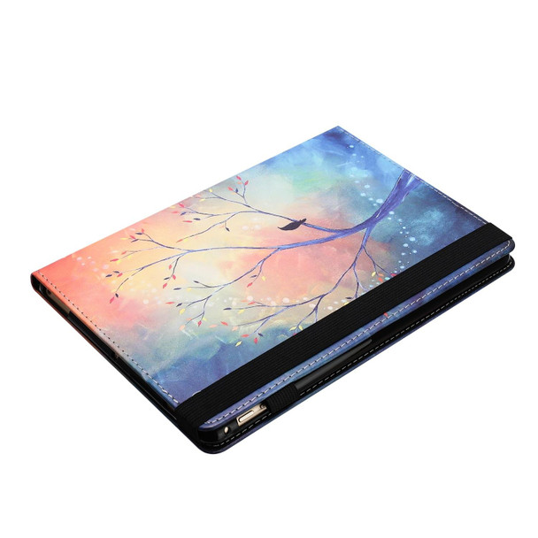 For Lenovo Tab M10 Sewing Litchi Texture Smart Leatherette Tablet Case(Oil Painting Tree)