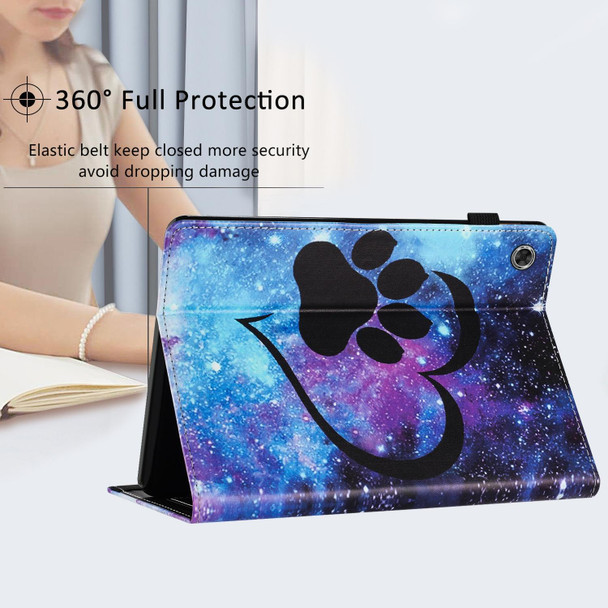 For Lenovo Tab M10 Plus 3rd Gen Sewing Litchi Texture Smart Leatherette Tablet Case(Footprint)