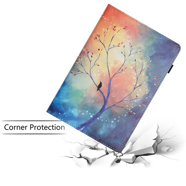 For Lenovo Tab M10 Plus 3rd Gen Sewing Litchi Texture Smart Leatherette Tablet Case(Oil Painting Tree)