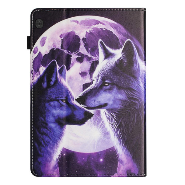 For Lenovo Tab M10 Sewing Litchi Texture Smart Leatherette Tablet Case(Wolf)