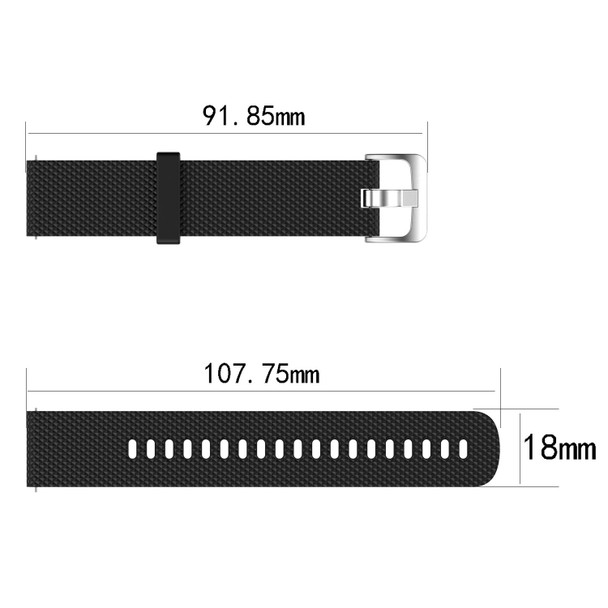 For Garmin Venu 2S 18mm Diamond Textured Silicone Watch Band(Black)