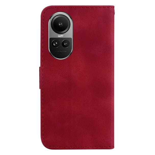 For OPPO Reno10 5G Global/Reno10 Pro Global 7-shaped Embossed Leatherette Phone Case(Red)