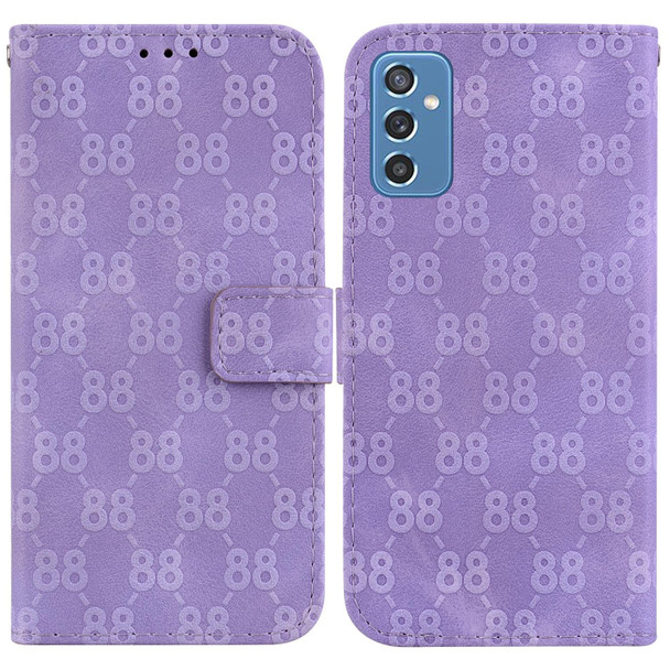 For Samsung Galaxy S22+ 5G Double 8-shaped Embossed Leatherette Phone Case(Purple)