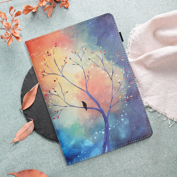 For iPad mini 2021 / mini 6 Sewing Litchi Texture Smart Leatherette Tablet Case(Oil Painting Tree)
