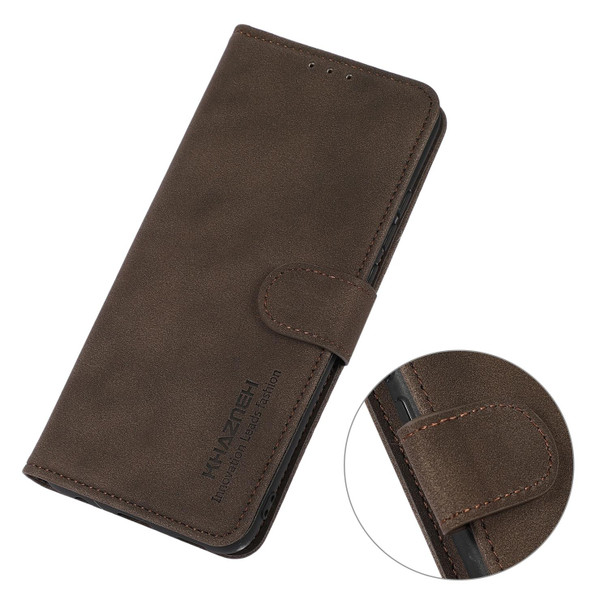 For OPPO A58 4G KHAZNEH Matte Texture Leatherette Phone Case(Brown)