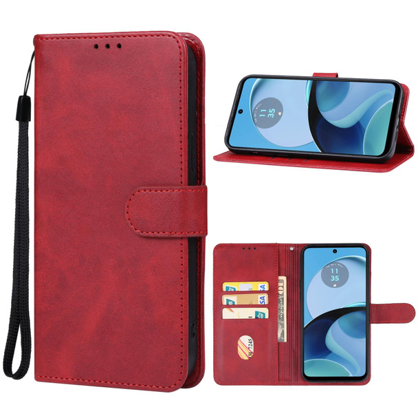 For Motorola Moto G14 Leatherette Phone Case(Red)