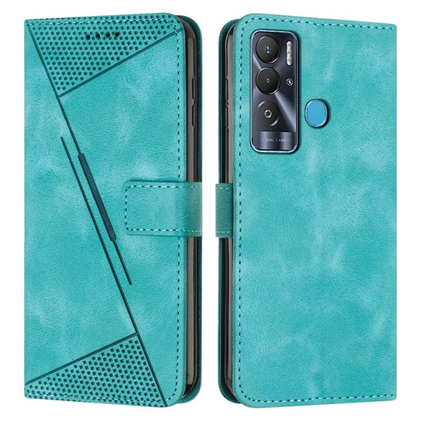 For Tecno Pova Neo Dream Triangle Leatherette Phone Case with Lanyard(Green)