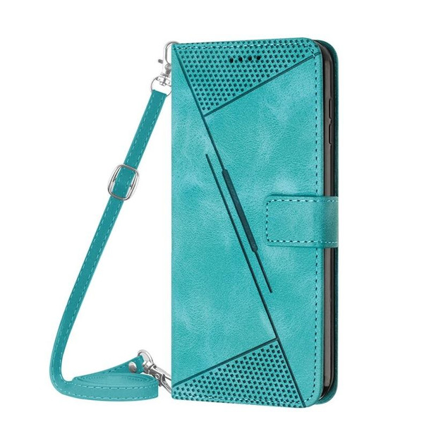 For OPPO A16 / A16s Dream Triangle Leatherette Phone Case with Lanyard(Green)