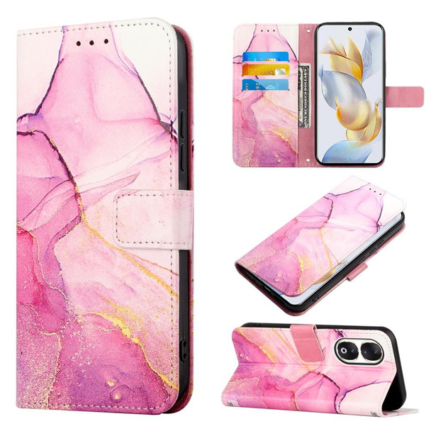 For Honor 90 PT003 Marble Pattern Flip Leatherette Phone Case(LS001)