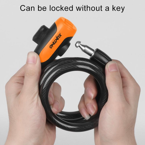 Bicycle Portable Anti-theft Lock Steel Cable Lock with Lock Frame, Style:A Style 100cm Black