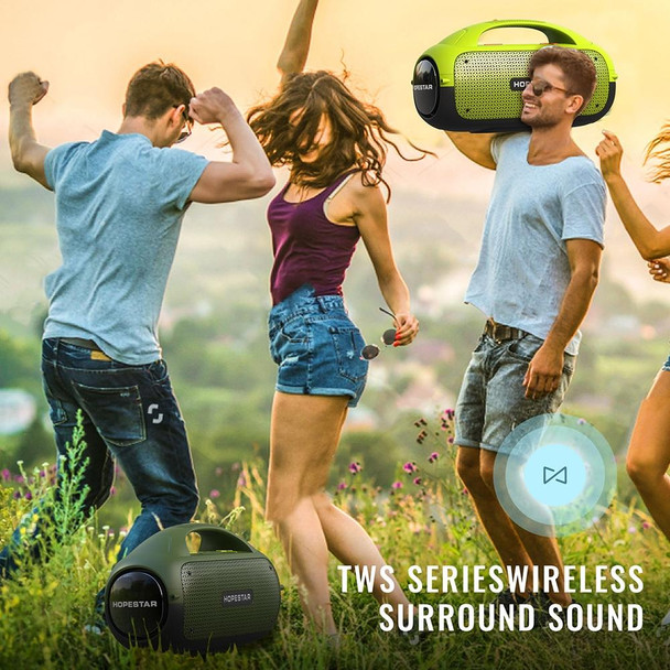 HOPESTAR A50 80W IPX6 Waterproof Portable Bluetooth Speaker Outdoor Subwoofer(Grass Green)