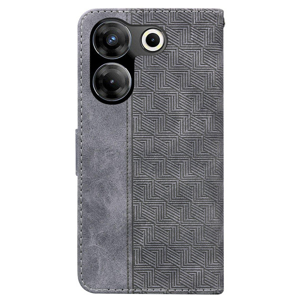 For Tecno Pova Neo 3 Geometric Embossed Leatherette Phone Case(Grey)