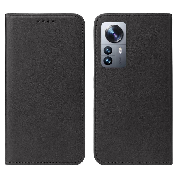 For Xiaomi 12 Pro Magnetic Closure Leather Phone Case(Black)