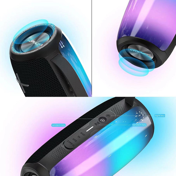HOPESTAR P40 Pro IPX6 Waterproof RGB Light Wireless Bluetooth Speaker(Black)