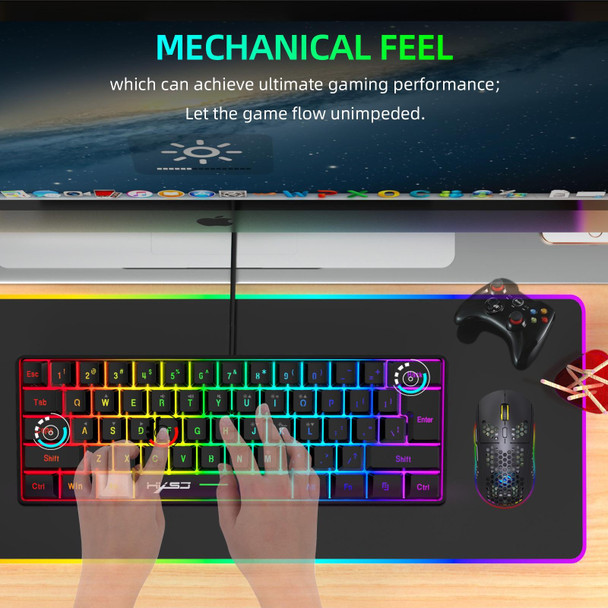 HXSJ V700B+A867 Wired RGB Backlit Keyboard and Mouse Set