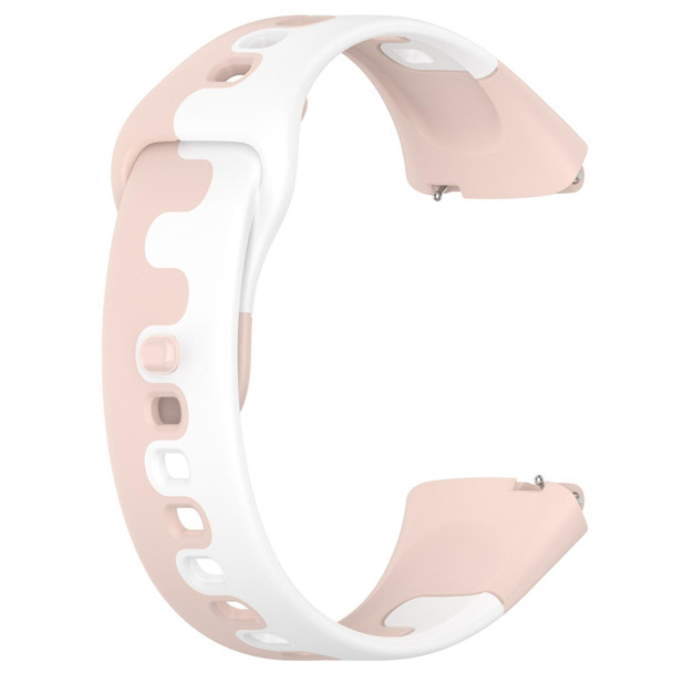 For Redmi Watch 3 Active Stitching Two Color Silicone Watch Band(Pink White)