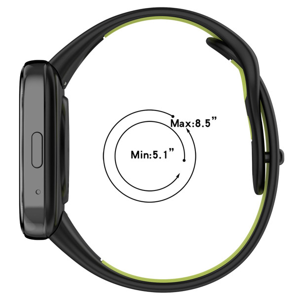 For Redmi Watch 3 Active Stitching Two Color Silicone Watch Band(Black White)